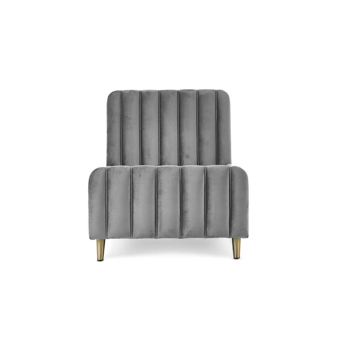 OBaby Gatsby Velvet Single Bed, Grey - Image 5