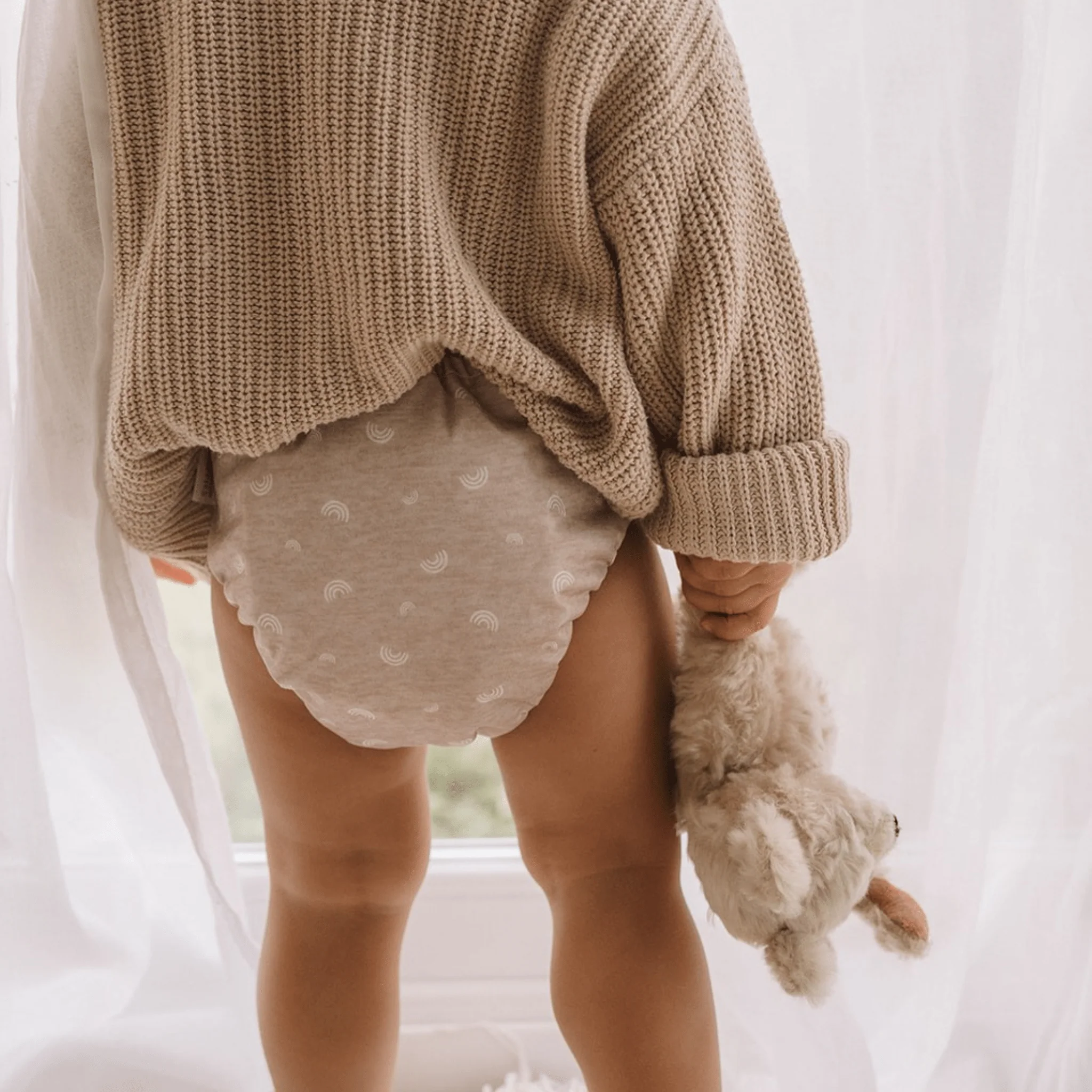 One Size All-In-One Reusable Cloth Nappy - Rainbow Oatmeal - Image 3