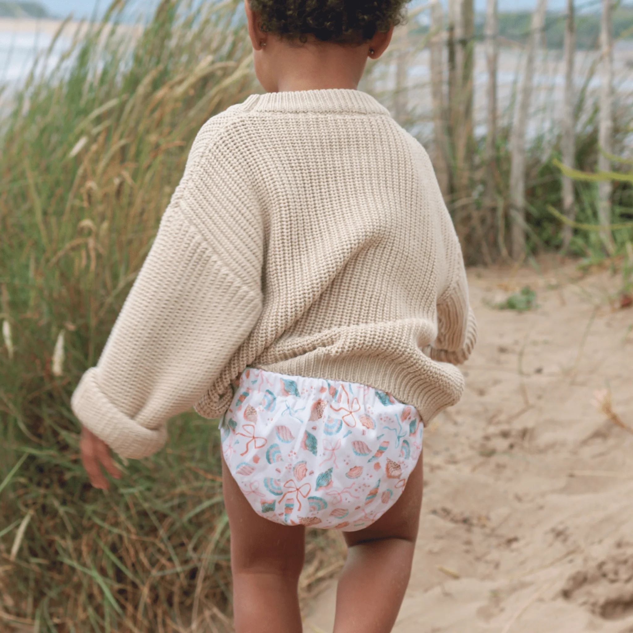 One Size Baby to Toddler Reusable Swim Nappies - Seashell Belle - Image 2