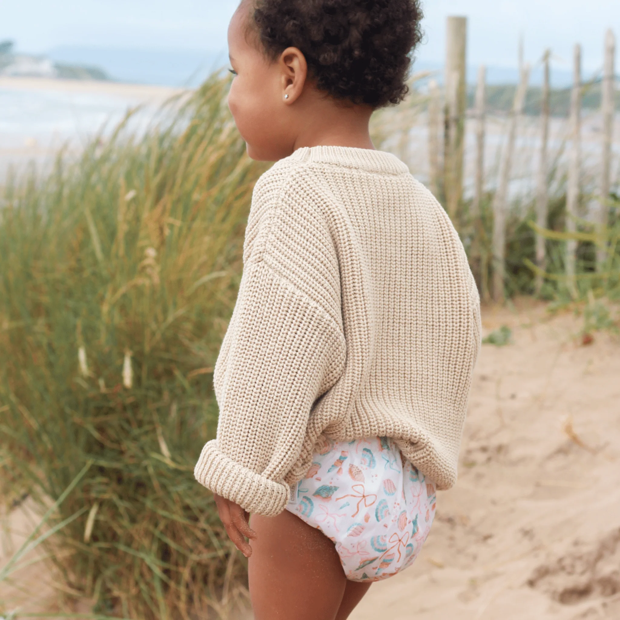 One Size Baby to Toddler Reusable Swim Nappies - Seashell Belle - Image 3