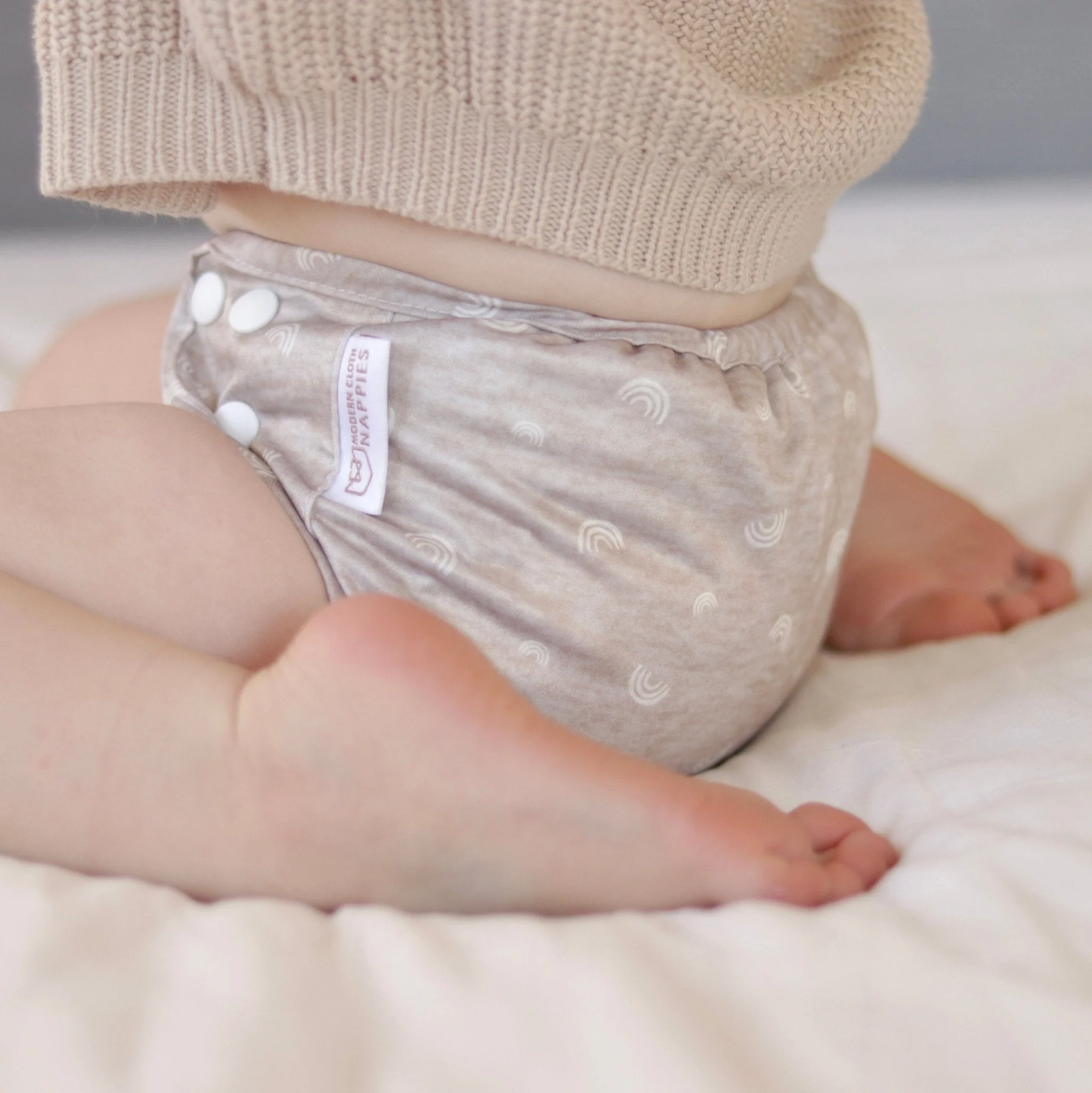 One Size Reusable Cloth Nappy Wrap - Dusty Rose - Image 3