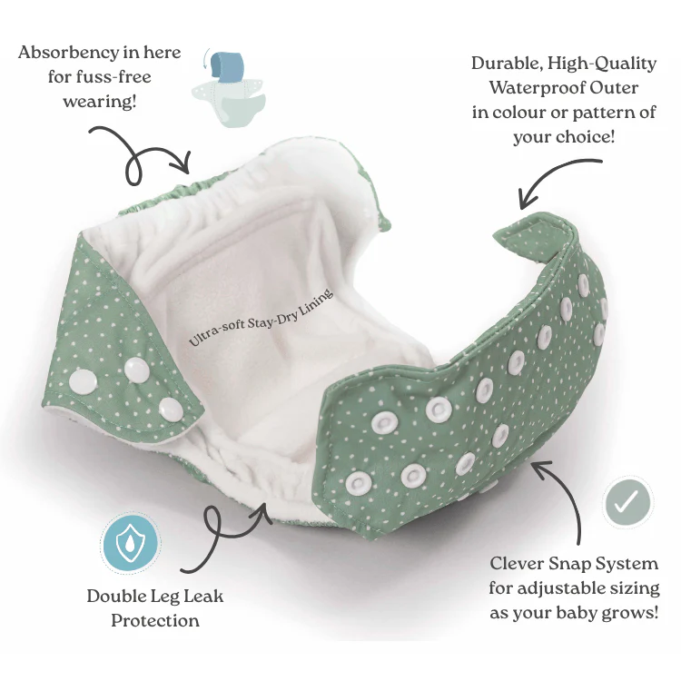 Peppa Pig One Size All-In-One Reusable Cloth Nappy - George & Mr.Dinosaur | White - Image 2