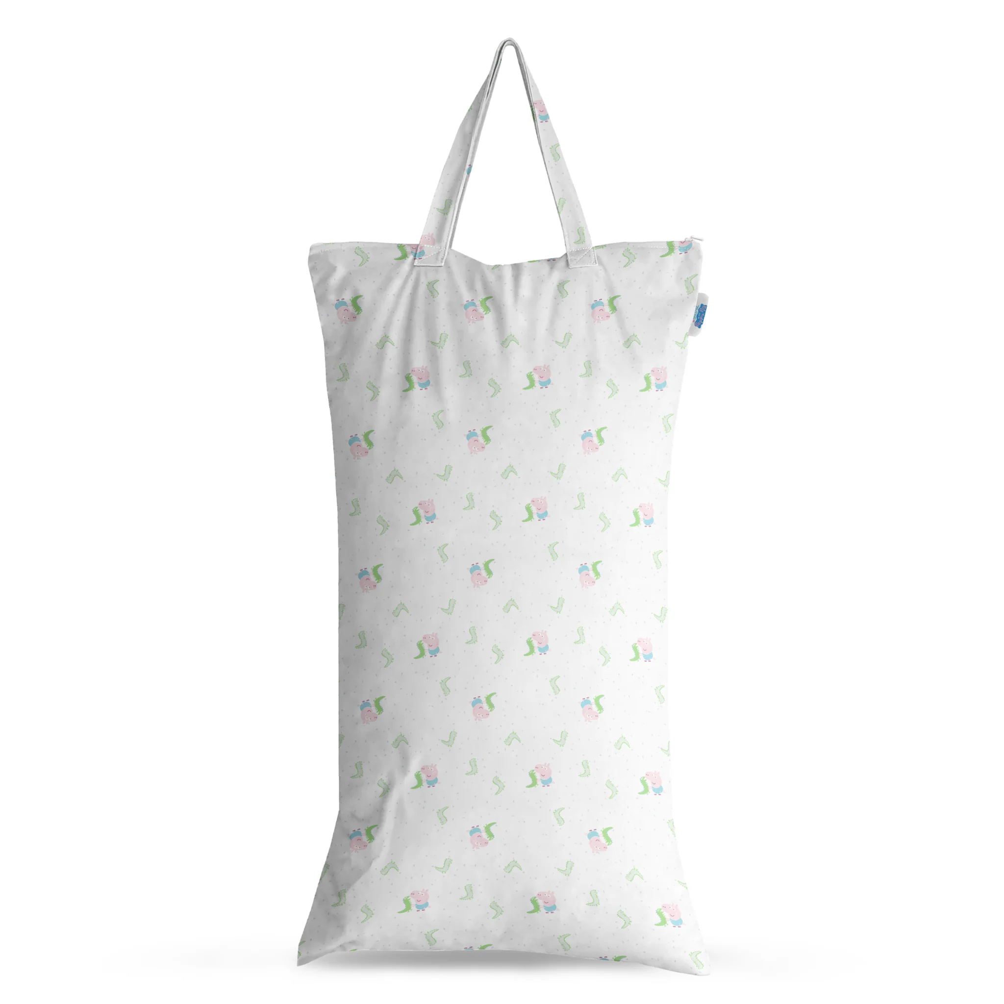 Peppa Pig XL Wet Bag Reusable Cloth Nappy Pail - George & Mr.Dinosaur | White
