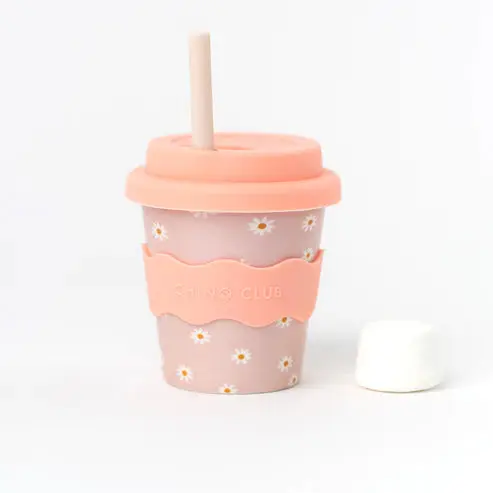 Pink Daisy Babychino Cup 4oz (Straws Sold Separately) - Image 2