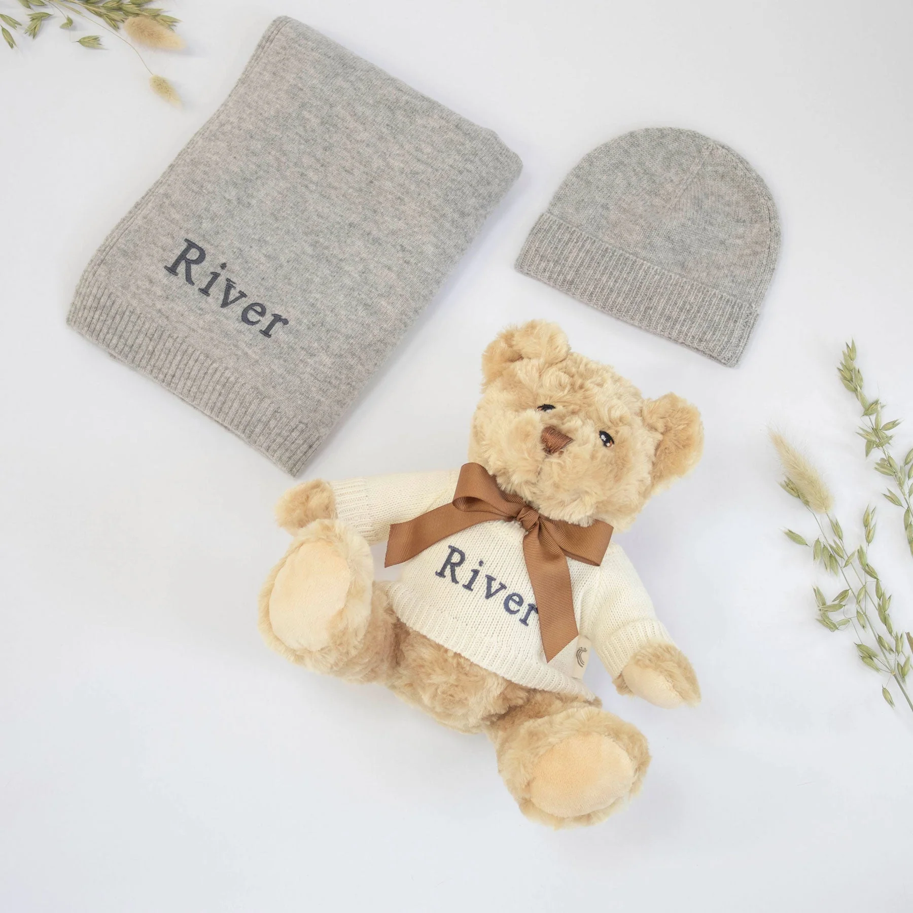 PLAIN CASHMERE SET WITH TEDDY - Image 2