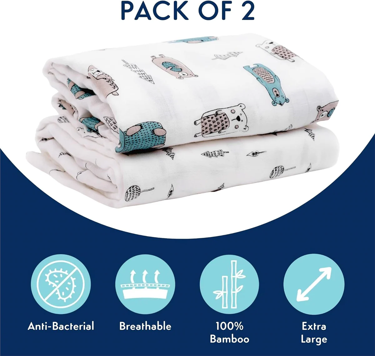 PurFlo 2 Pack Large Muslin Set - Image 2