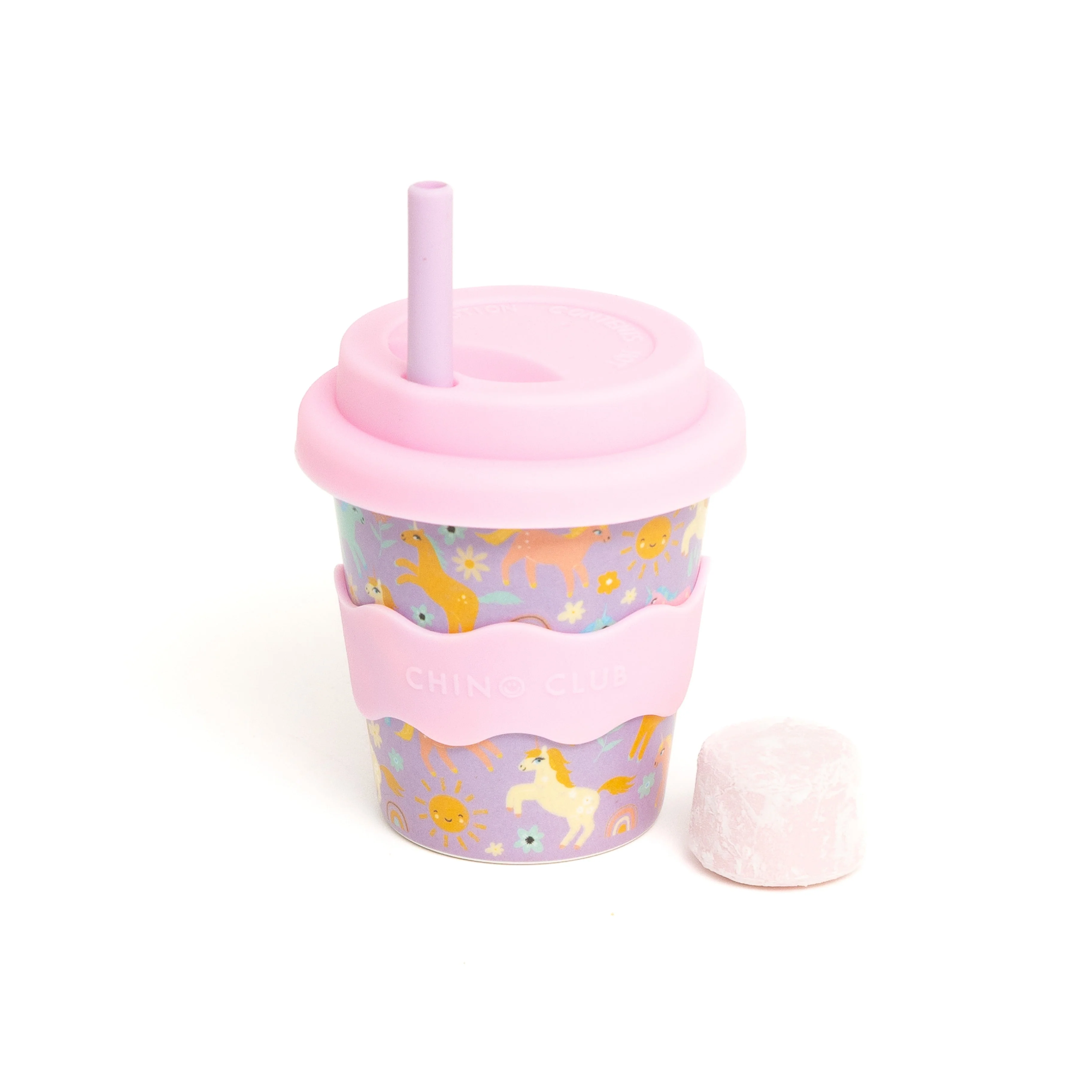 Purple Unicorn Babychino Cup 4oz (Straws Sold Separately)