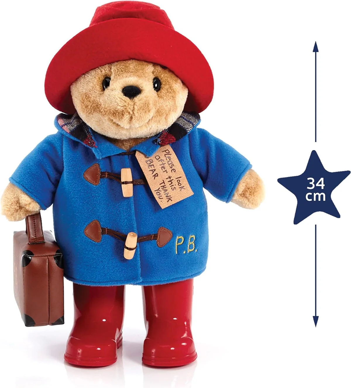 Rainbow Designs Large 34cm Classic Paddington Bear with Boots & Suitcase - Image 13