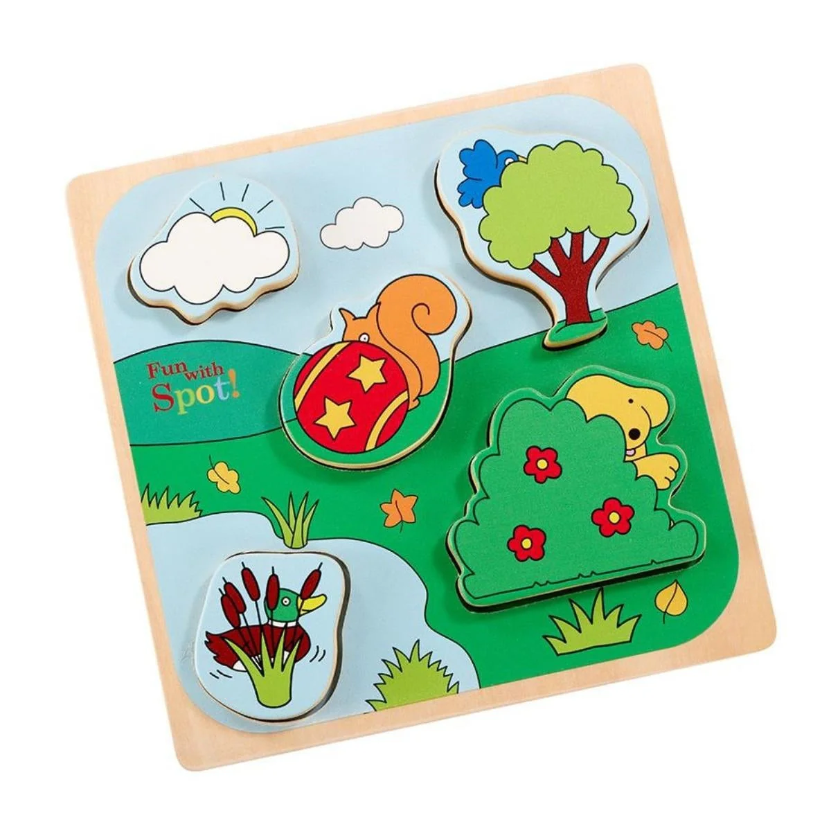 Rainbow Designs Spot Wooden Shape Puzzle - Image 3