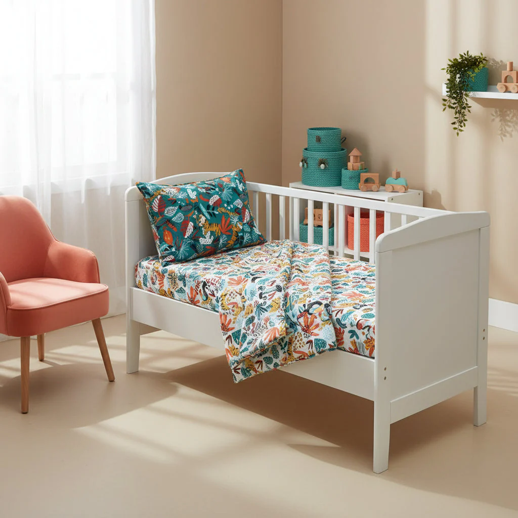 Rainforest Organic Cotton Junior All-in-One 4.0 Tog Quilt Bedding Set - Image 10