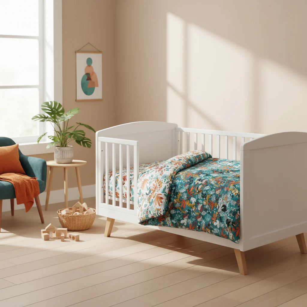 Rainforest Organic Cotton Junior All-in-One 4.0 Tog Quilt Bedding Set - Image 6