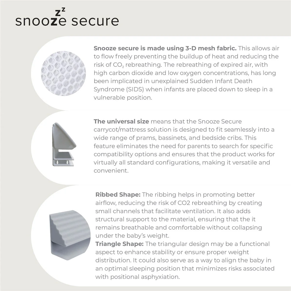 Snooze Secure 3D Air Mesh Baby Sleep Solution – Safer Sleep, Reduced CO₂ Risk - Image 8
