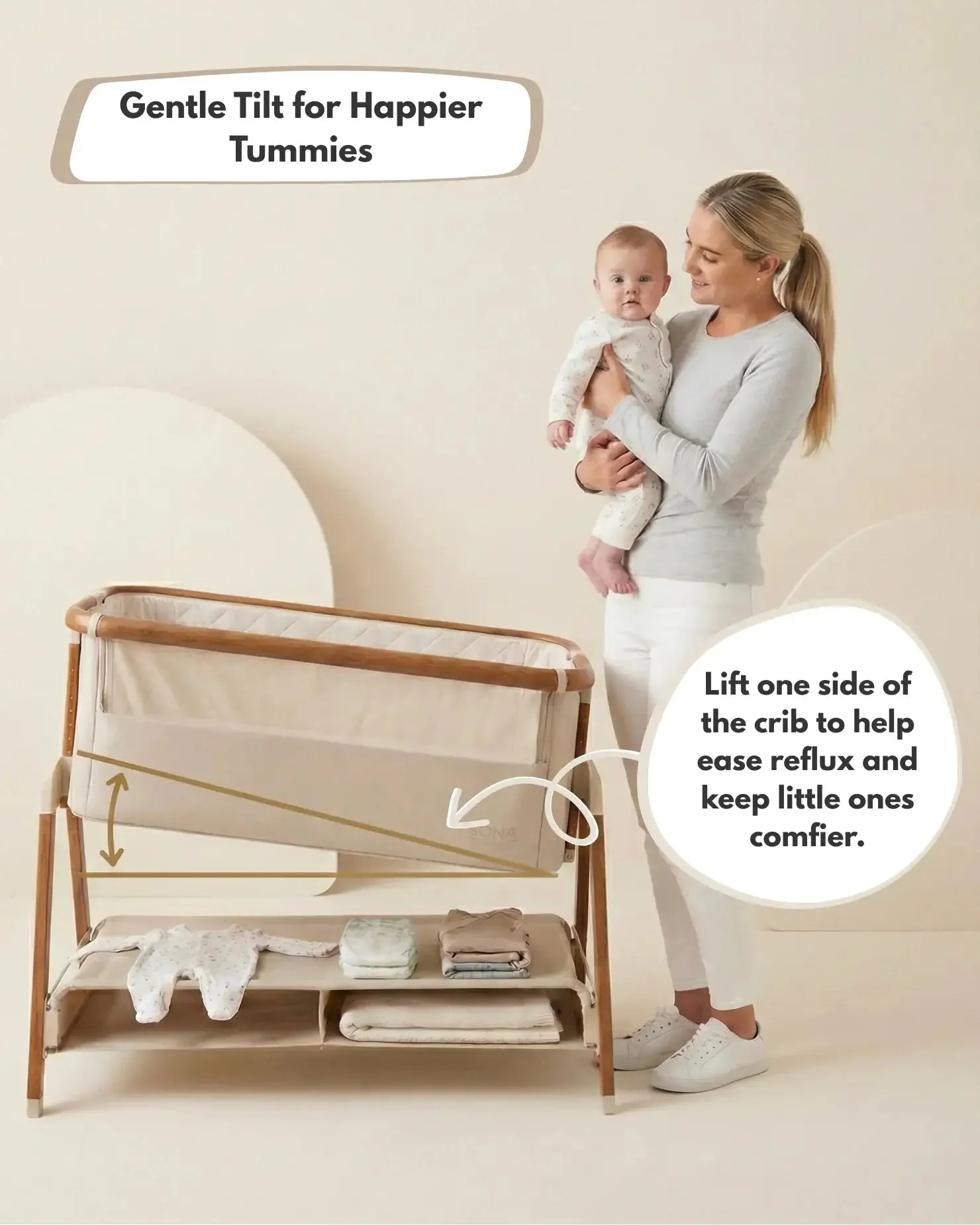 Sona Bedside & Co-Sleeping Crib - Beige - Image 6