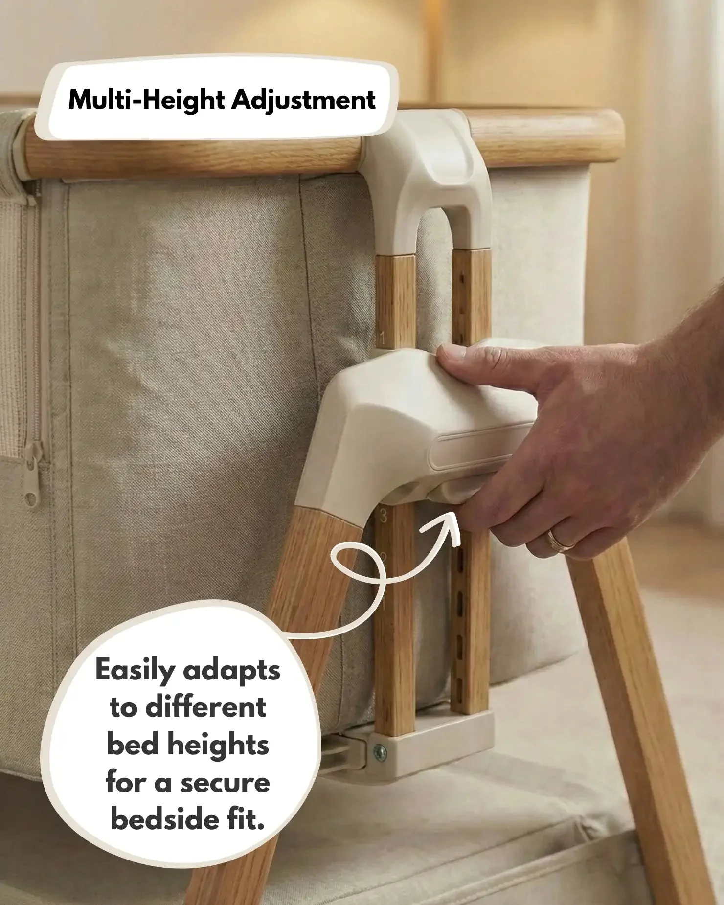 Sona Bedside & Co-Sleeping Crib - Beige - Image 8