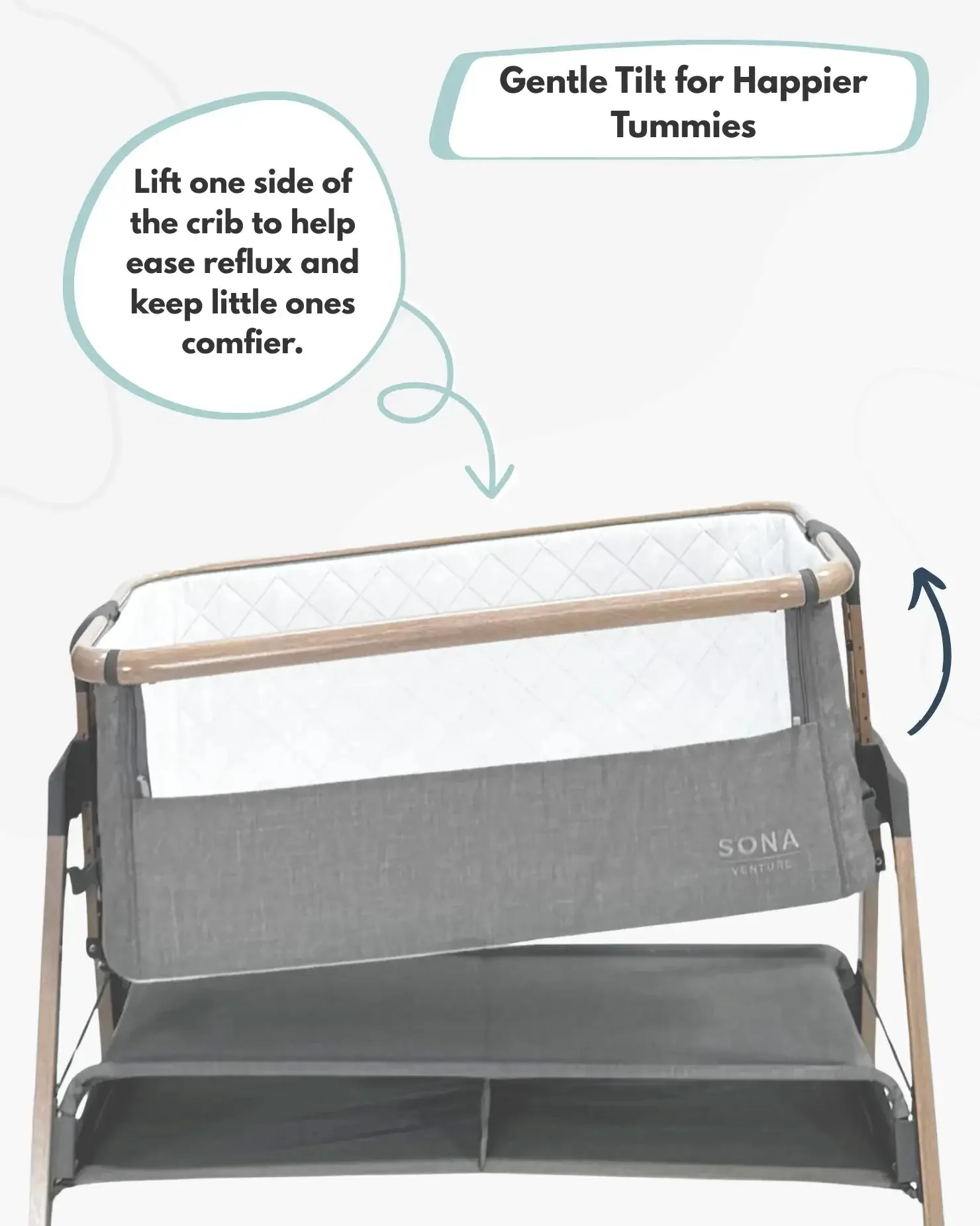 Sona Bedside & Co-Sleeping Crib - Grey - Image 6