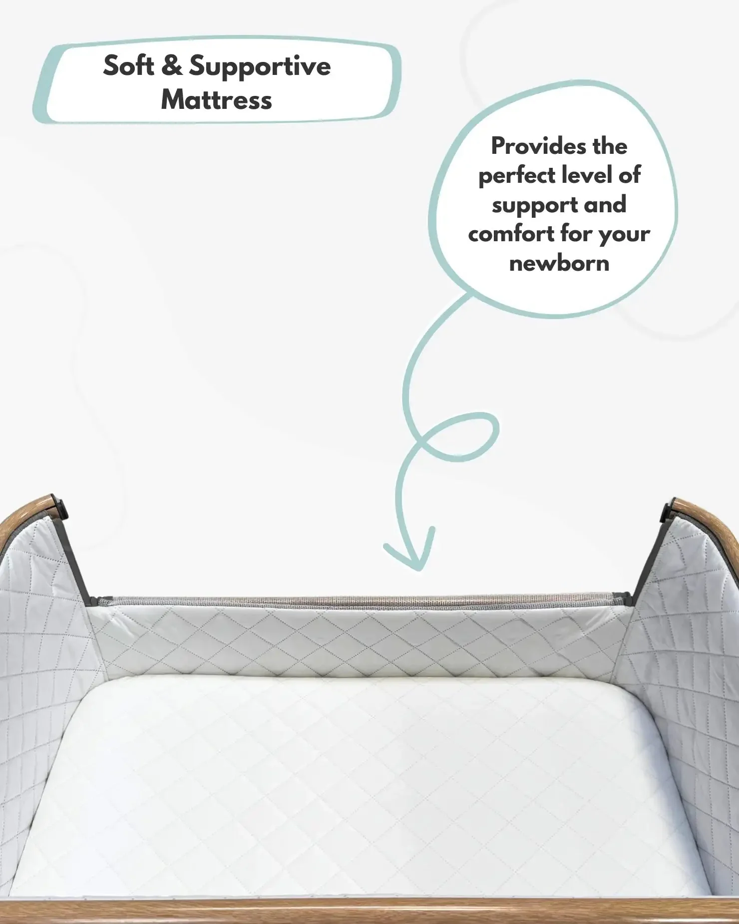 Sona Bedside & Co-Sleeping Crib - Grey - Image 3