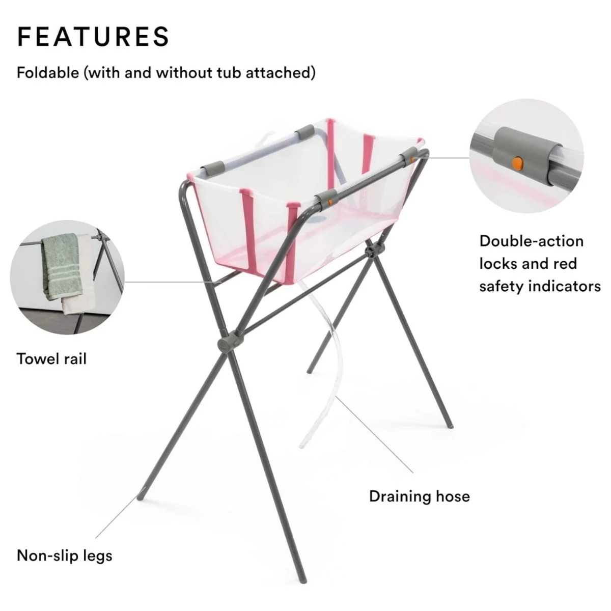 Stokke Flexi Bath Flexi Stand - Grey - Image 2