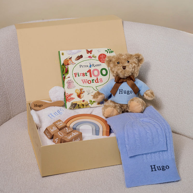 ULTIMATE LUXURY CASHMERE GIFT SET - CORNFLOWER BLUE