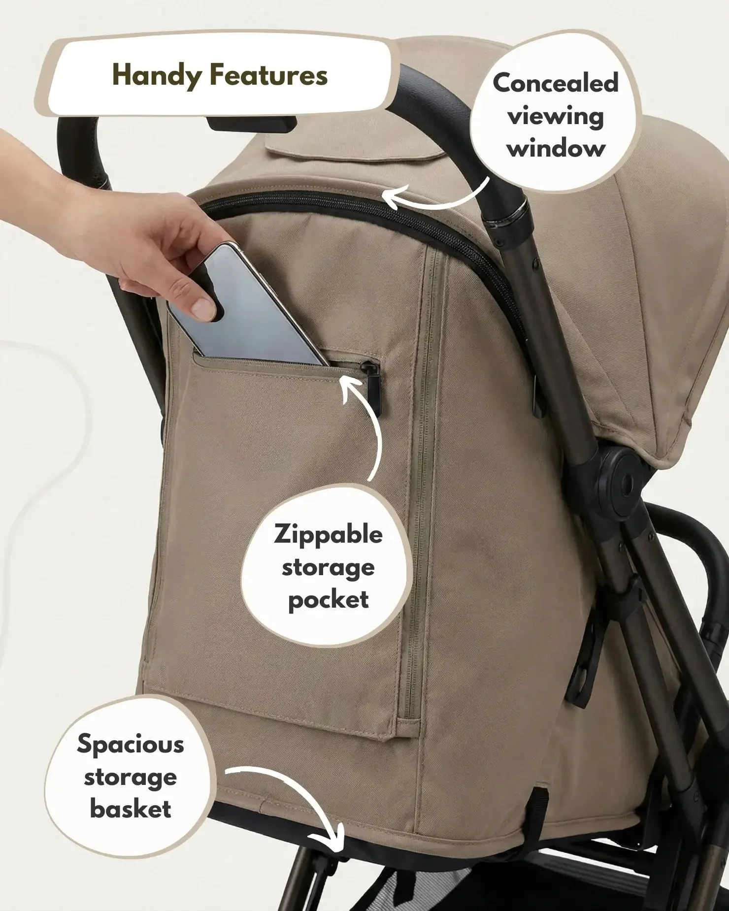 Venture Avio Compact Travel Baby Stroller - Truffle - Image 13