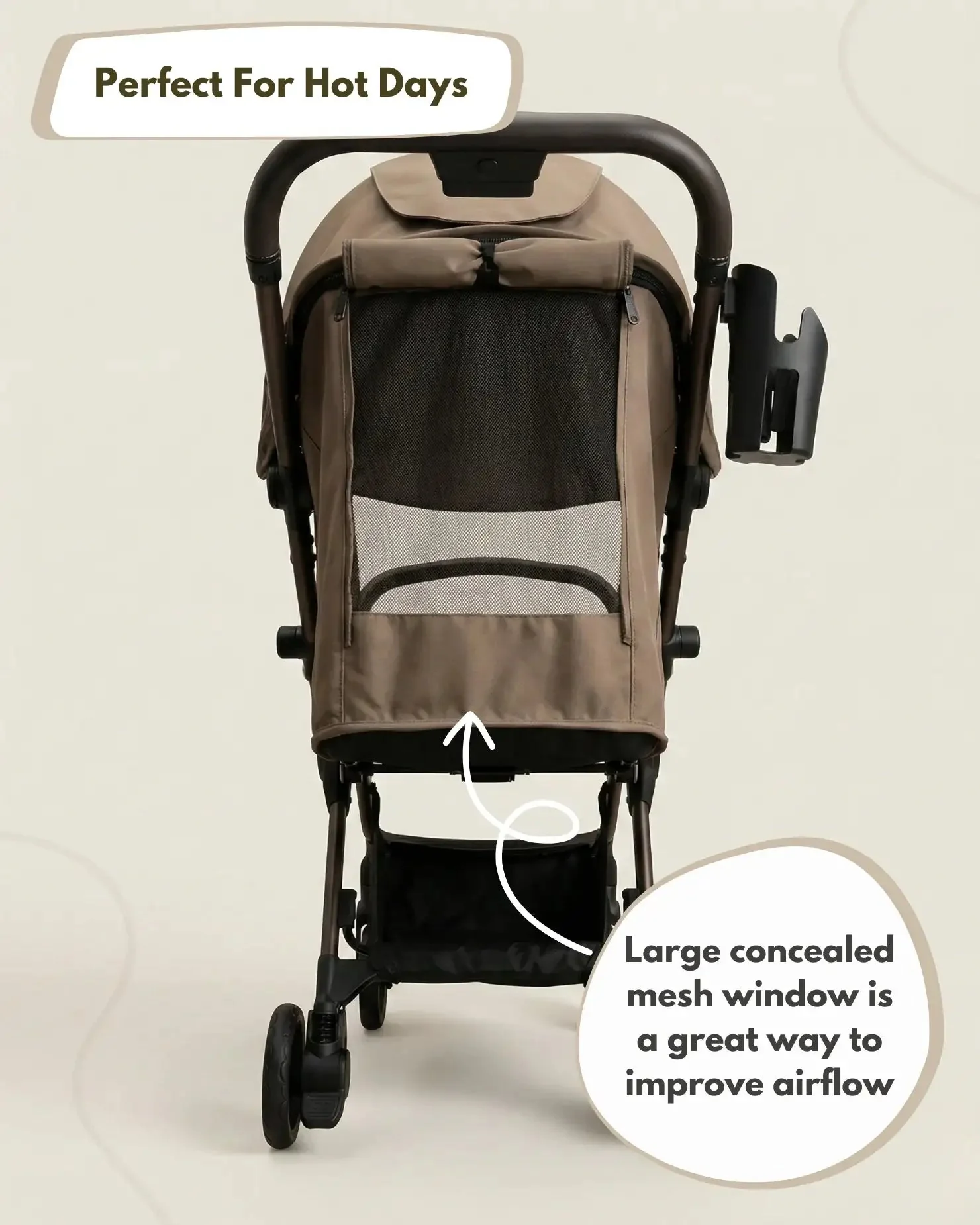Venture Avio Compact Travel Baby Stroller - Truffle - Image 9