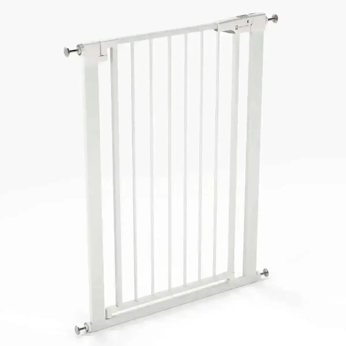 Venture Q-Fix 110cm Extra Tall Pressure Fit Baby & Pet Safety Gate - 73-80cm - White - Image 2