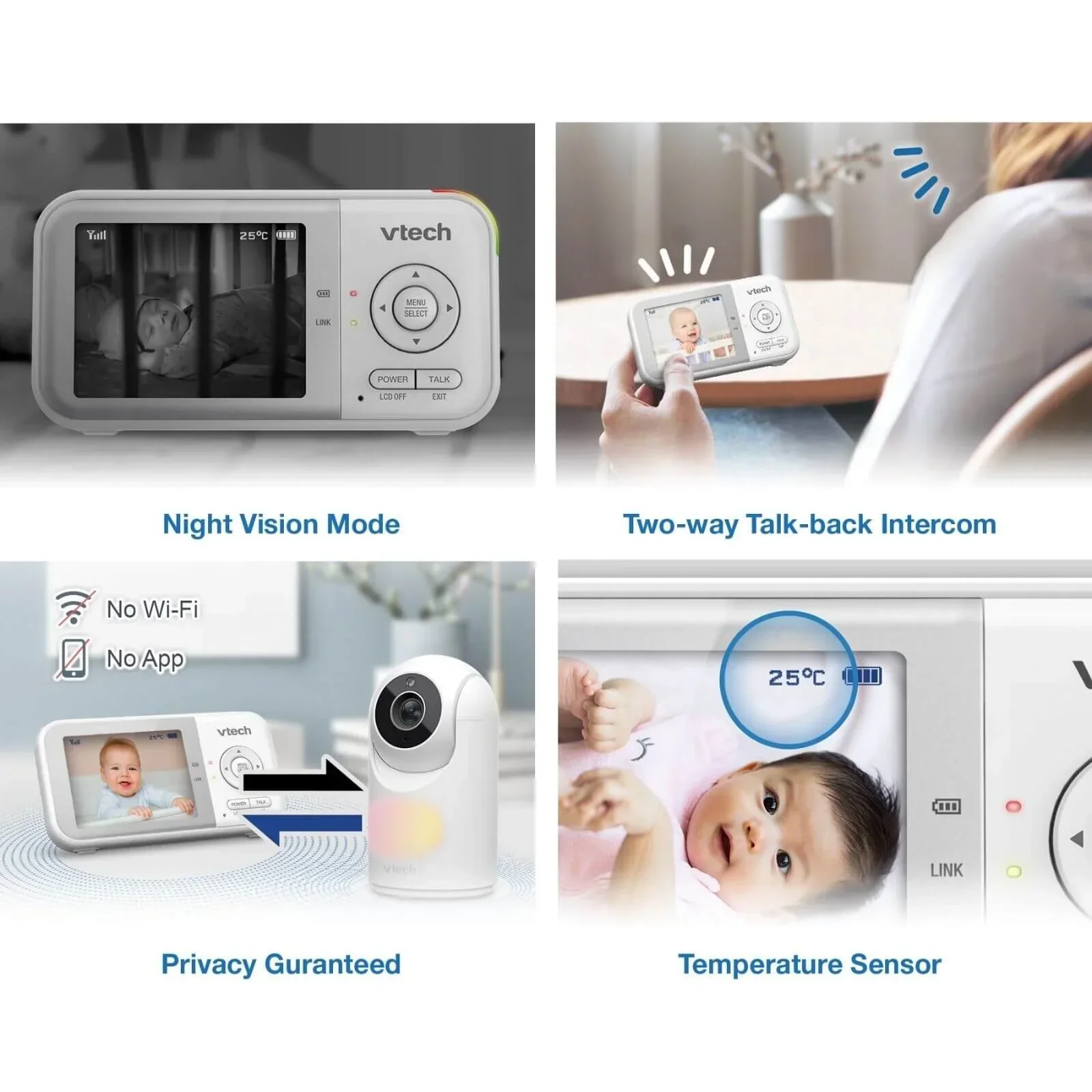 VTech - VM3263 2.8" Pan & Tilt Video Monitor with Night Light - Image 5