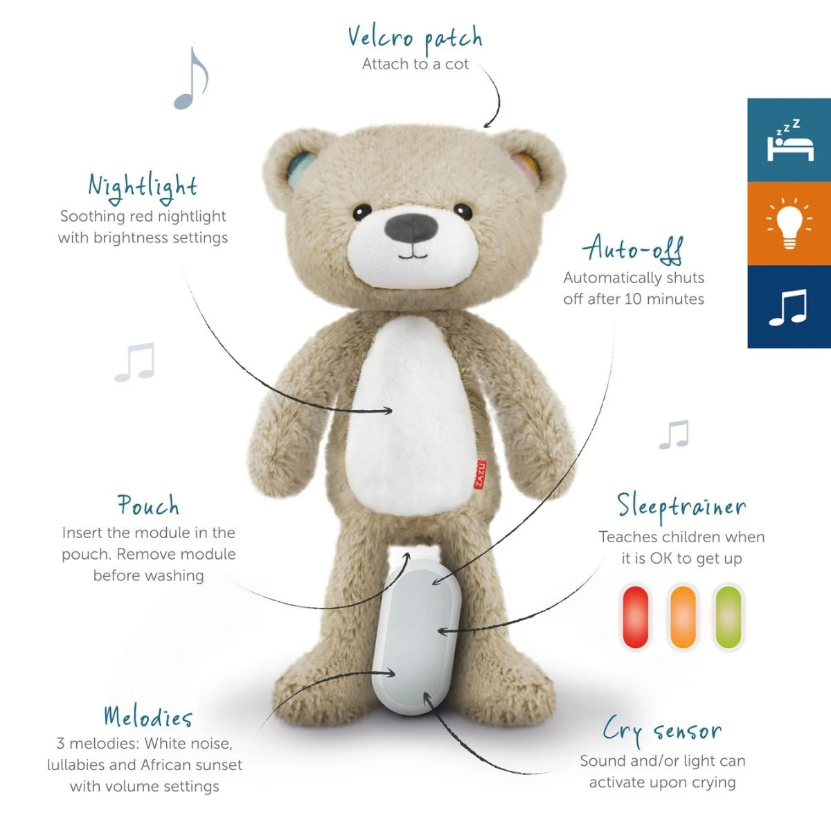 Zazu Brody the Bear Soother, Nightlight, and Sleeptrainer for Better Sleep - Image 9
